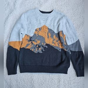 Boy's Cat & Jack Crewneck Sweater - Light Gray, Gray, Orange